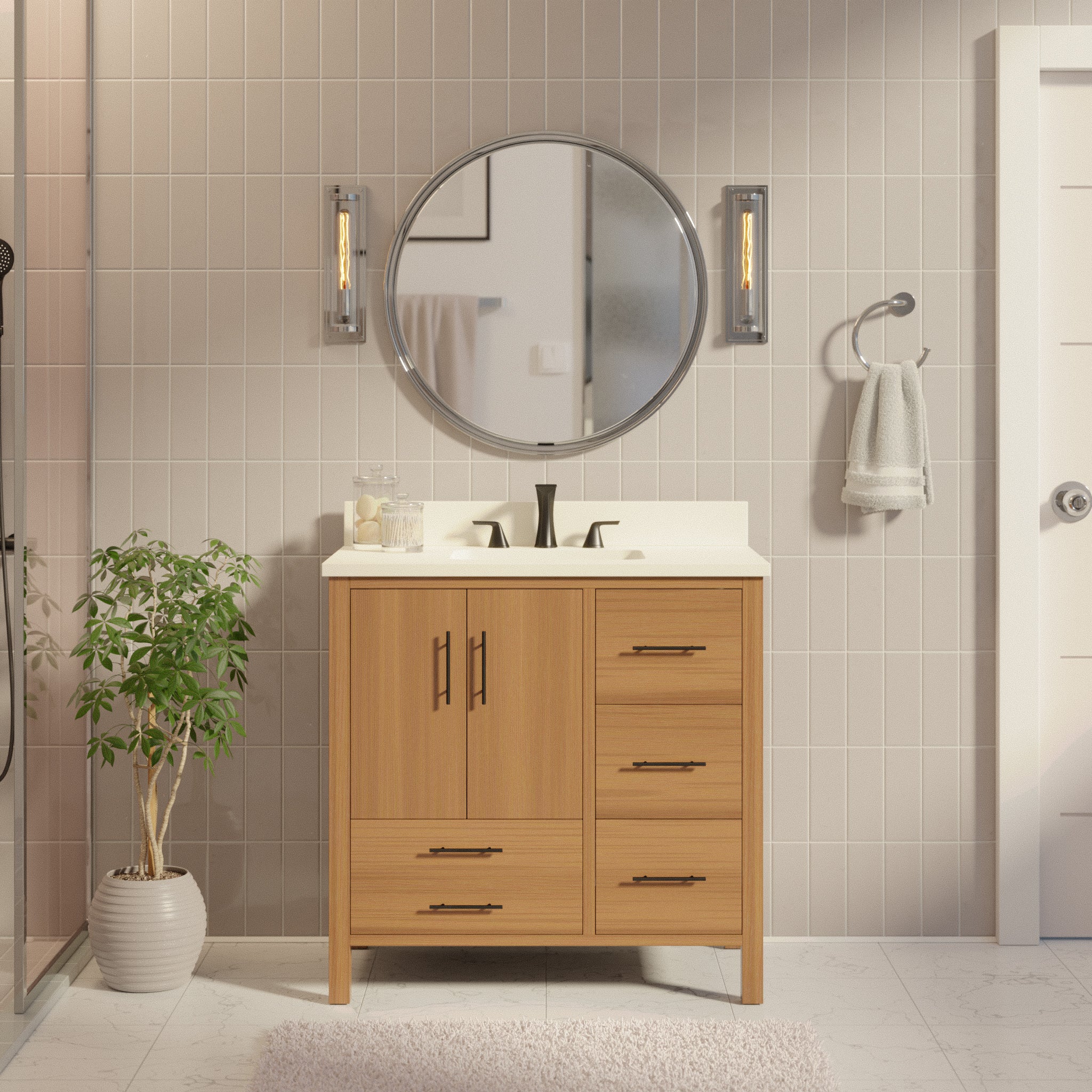 Solid wood bathroom vanity 36 deals inch