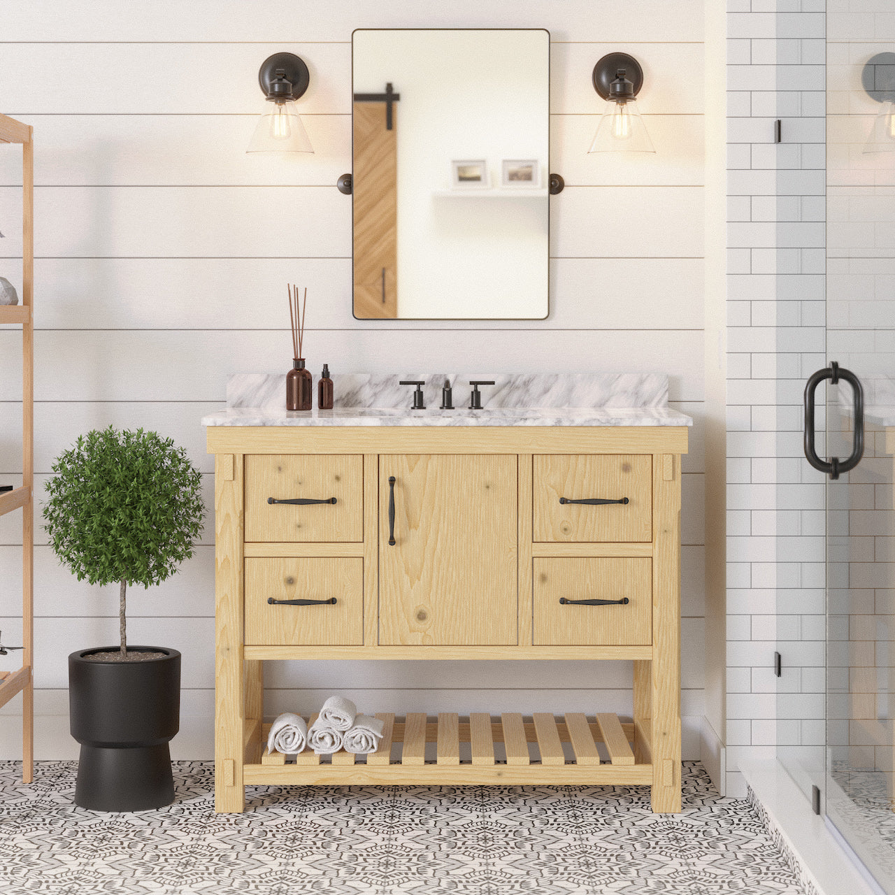 42 inch farmhouse bathroom shop vanity