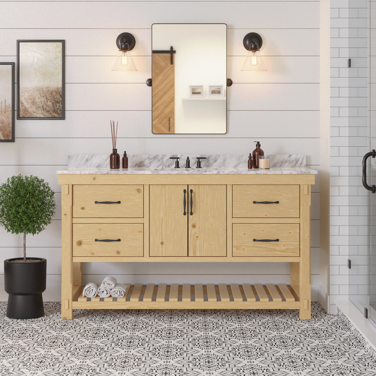 60 inch vanity deals cabinet