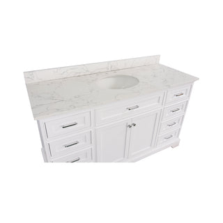 Aria 60-inch Single Vanity with Engineered Marble Top