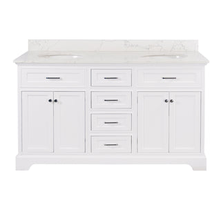 Aria 60-inch Double Vanity with Engineered Marble Top