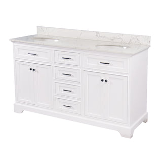 Aria 60-inch Double Vanity with Engineered Marble Top