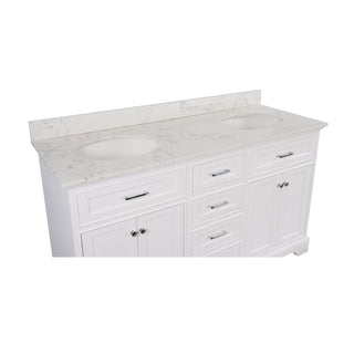 Aria 60-inch Double Vanity with Engineered Marble Top