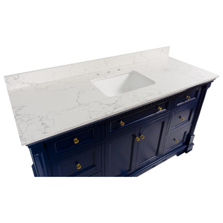 Sydney 60-inch Single Vanity with Engineered Marble Top