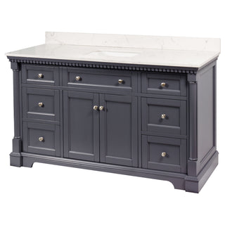 Sydney 60-inch Single Vanity with Engineered Marble Top