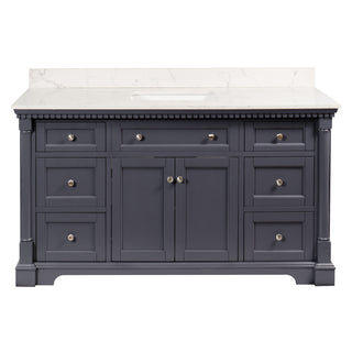 Sydney 60-inch Single Vanity with Engineered Marble Top