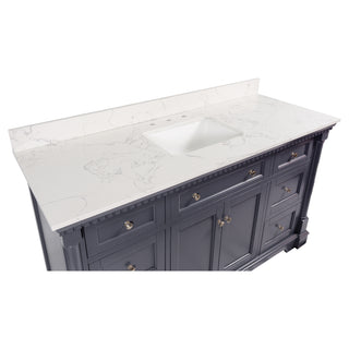 Sydney 60-inch Single Vanity with Engineered Marble Top