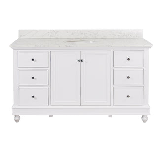 Bella 60-inch Single Vanity with Engineered Marble Top