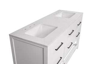 Hudson 60-inch Double Vanity with Engineered Marble Top