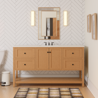 Lakeshore 60-inch Single Vanity with Engineered White Top