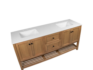 Lakeshore 72-inch Double Vanity with Engineered White Top