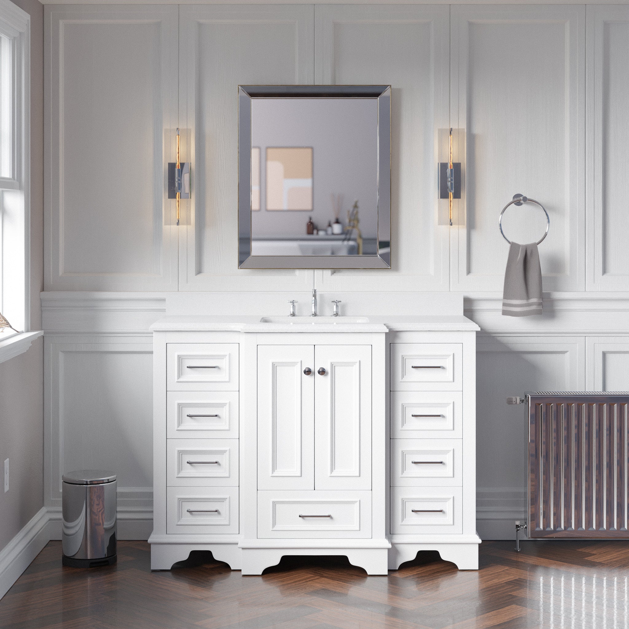 Nantucket 48" Traditional Bathroom Vanity With Quartz Top ...