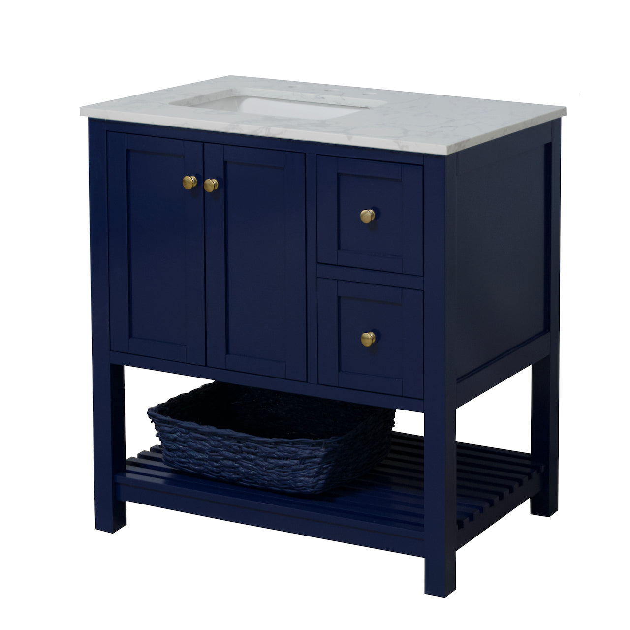 Lakeshore 36-inch Bathroom Vanity with Sink & Engineered Carrara Top ...