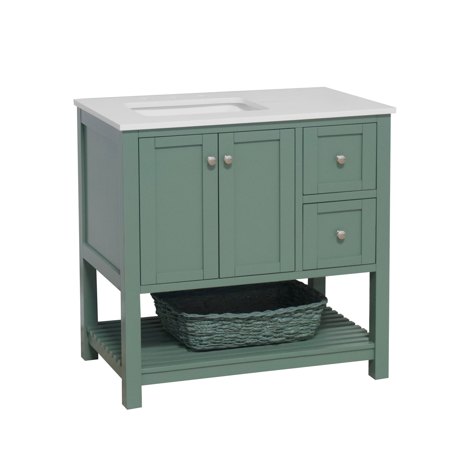 Lakeshore 36-inch Bathroom Vanity with Sink & Engineered White Top ...