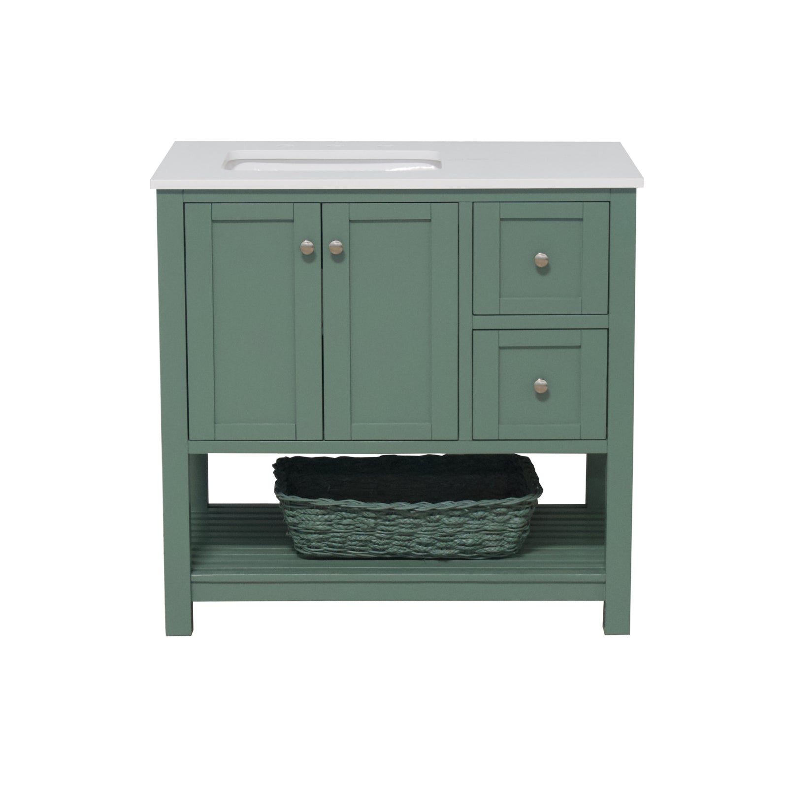 Lakeshore 36-inch Bathroom Vanity with Sink & Engineered White Top ...