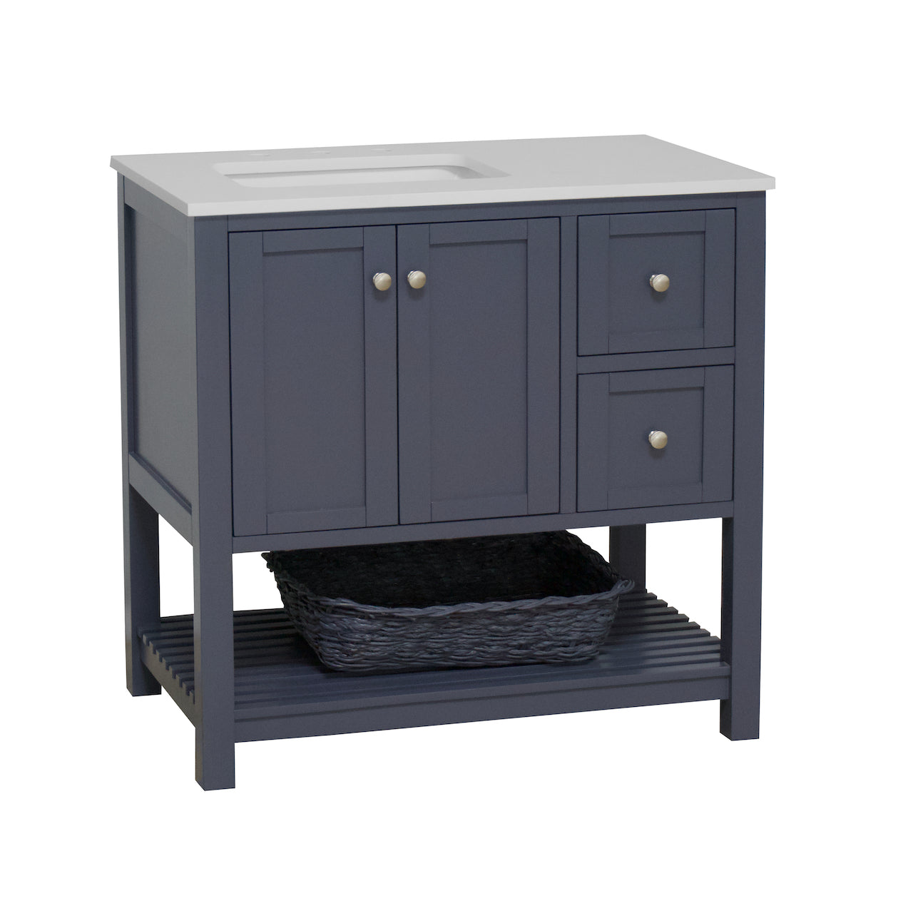 Lakeshore 36-inch Bathroom Vanity with Sink & Engineered White Top ...