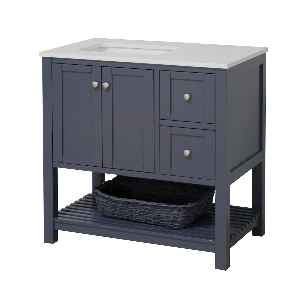 Lakeshore 36-inch Bathroom Vanity with Sink & Engineered White Top ...