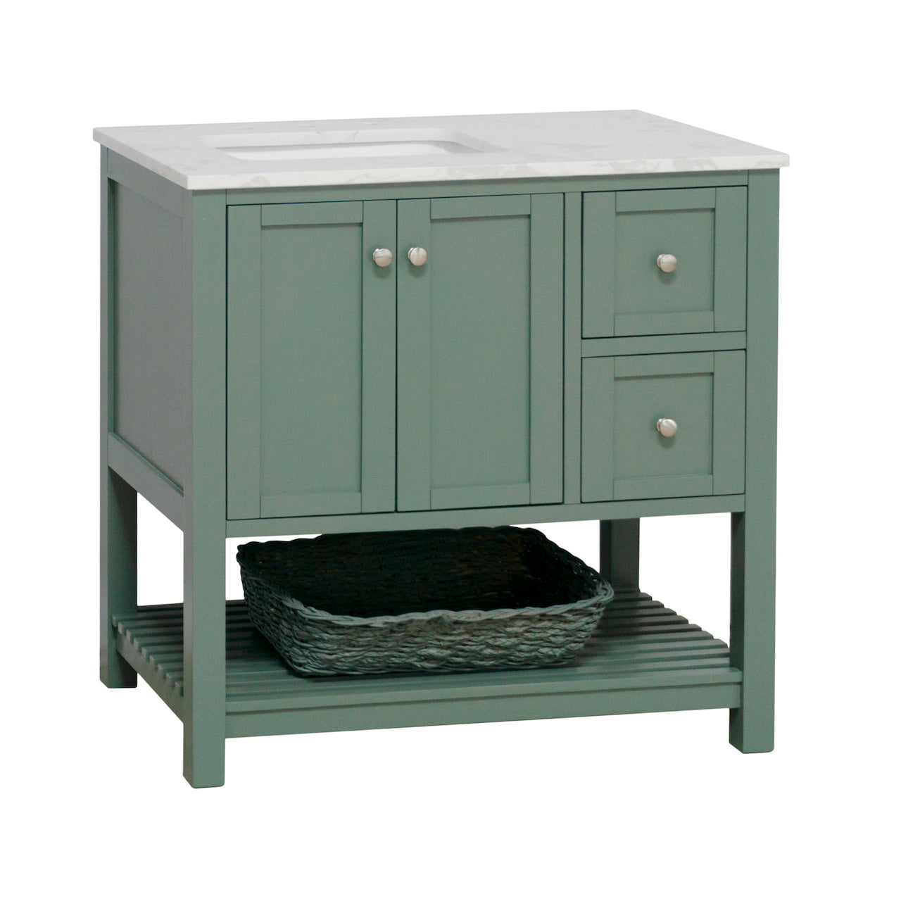 Lakeshore 36-inch Bathroom Vanity with Sink & Engineered Carrara Top ...