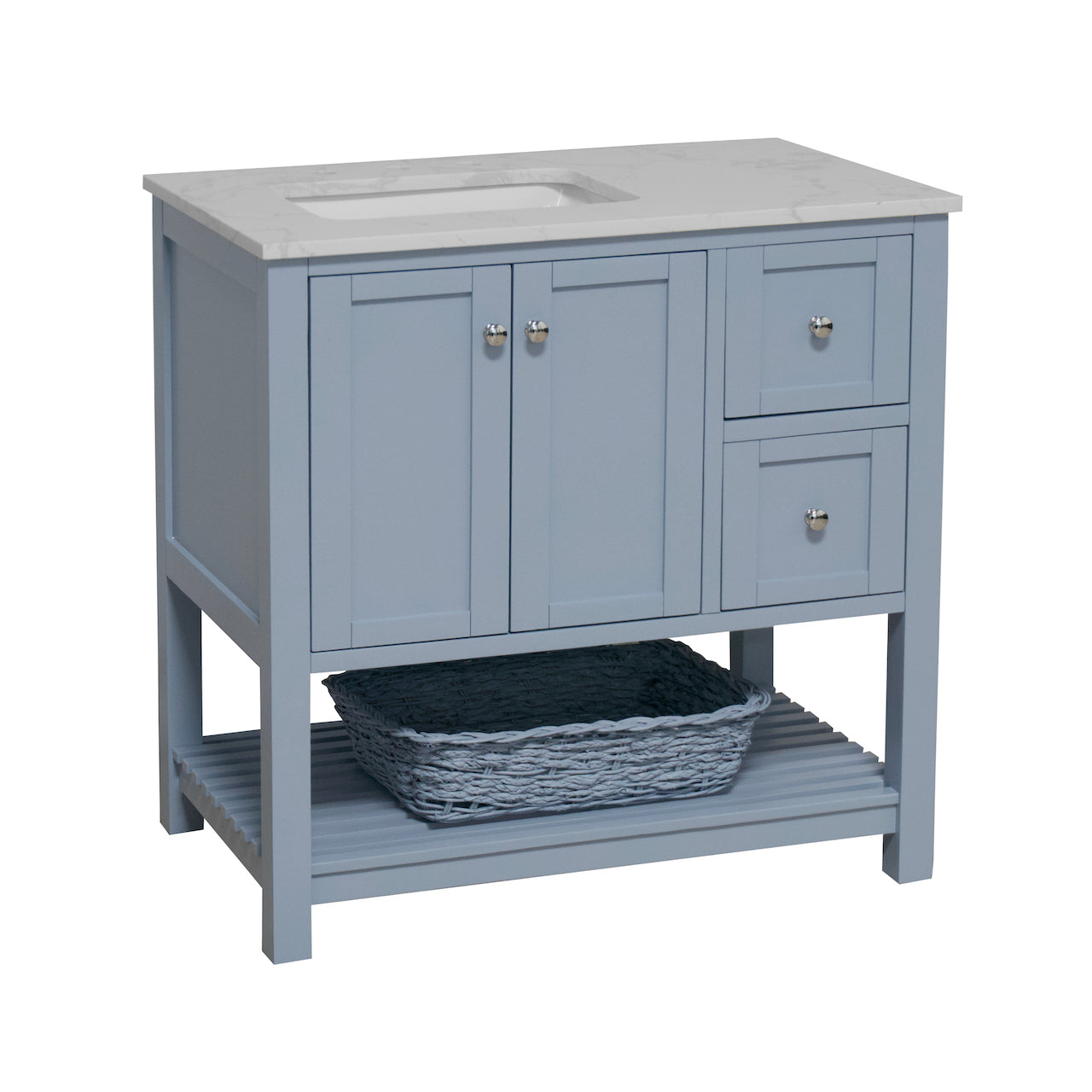 Lakeshore 36-inch Bathroom Vanity with Sink & Engineered Carrara Top ...