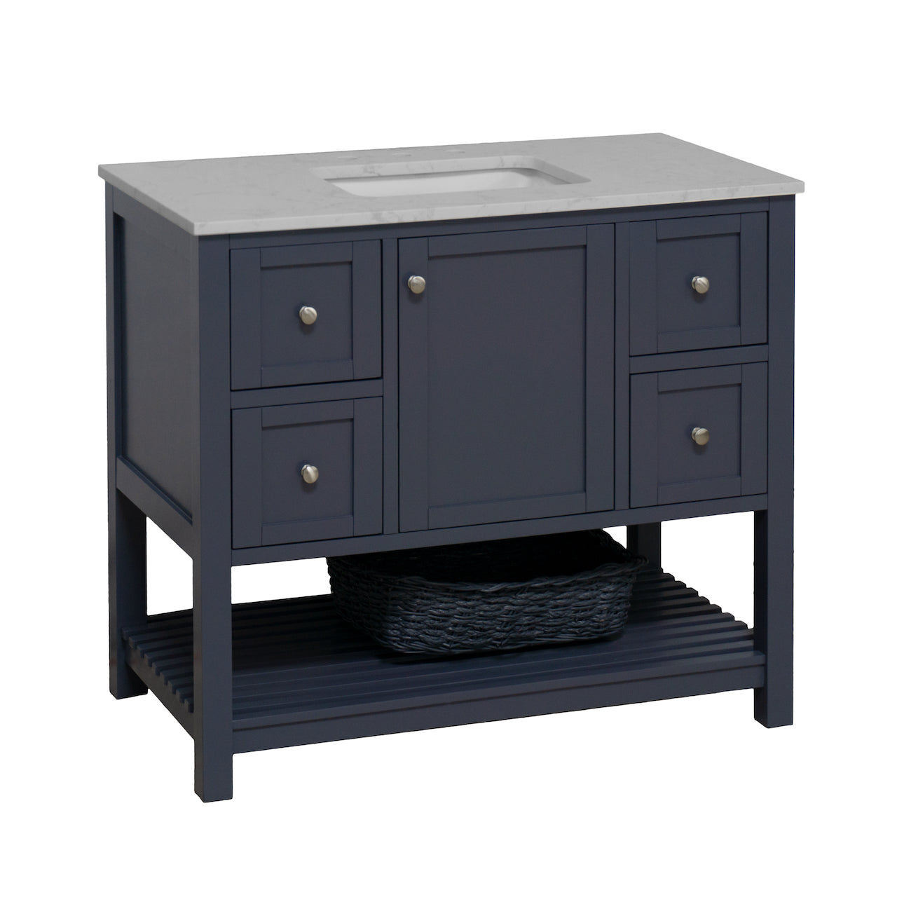 Lakeshore 42-inch Bathroom Vanity with Sink & Engineered Carrara Top ...