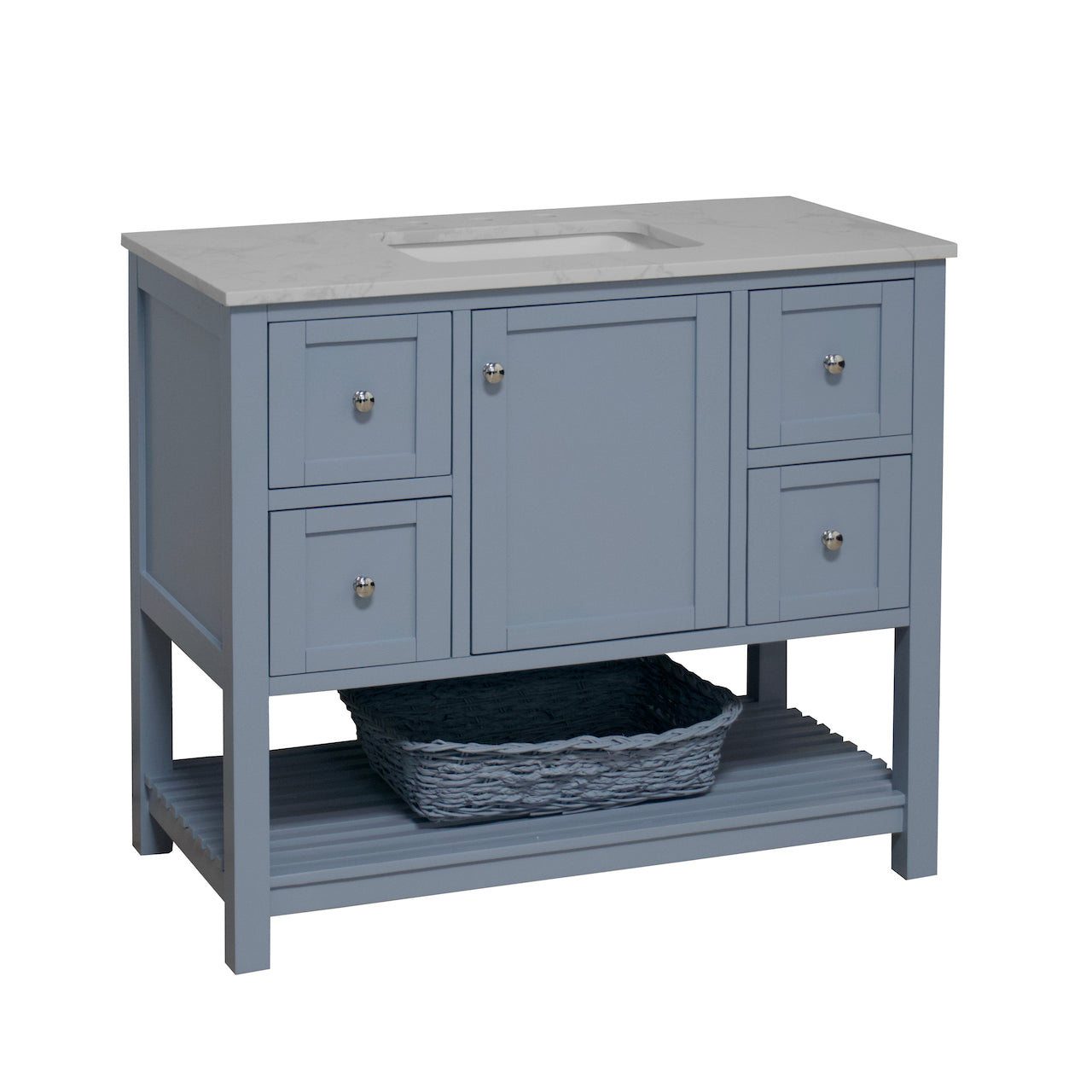 Lakeshore 42-inch Bathroom Vanity with Sink & Engineered Carrara Top ...