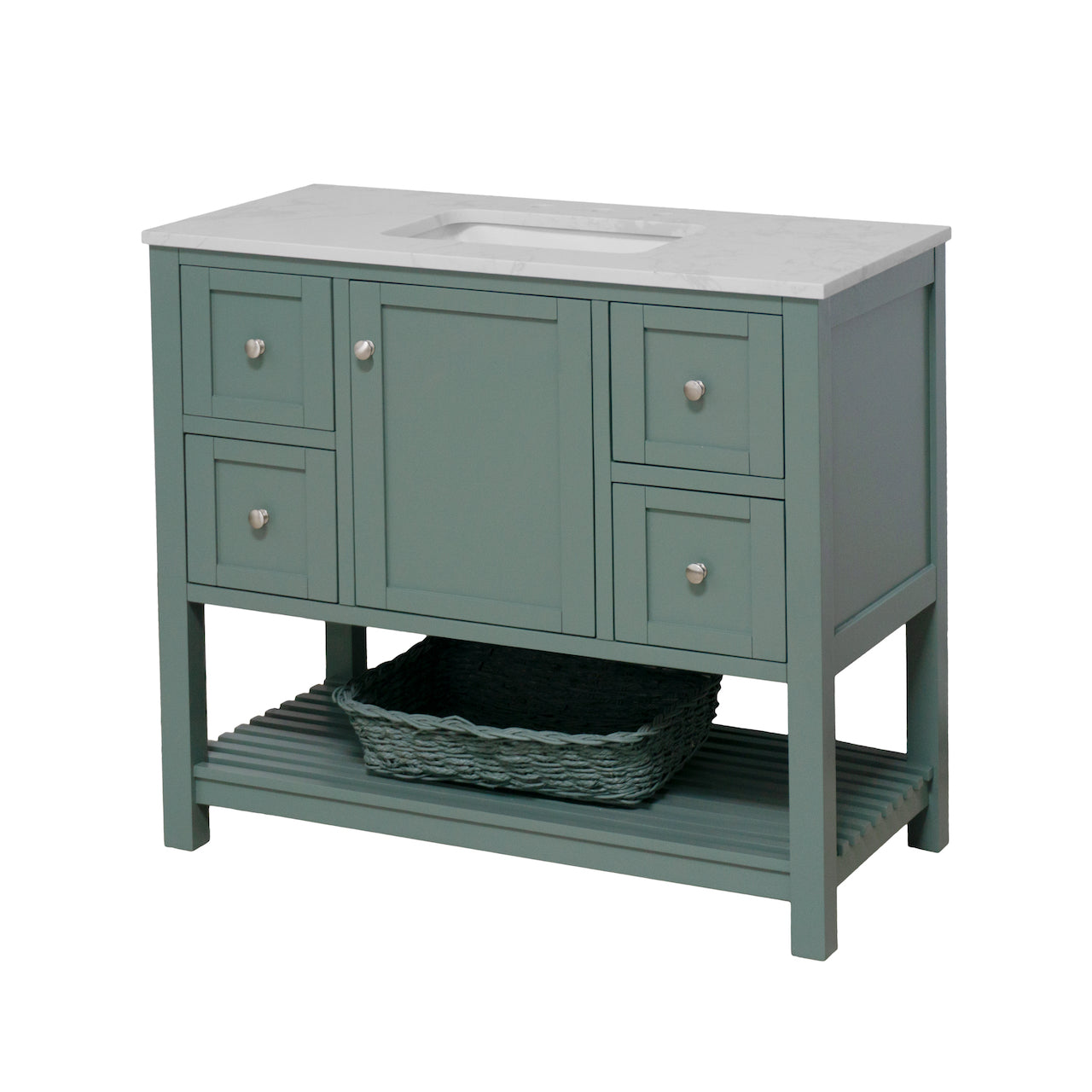 Lakeshore 42-inch Bathroom Vanity with Sink & Engineered Carrara Top ...