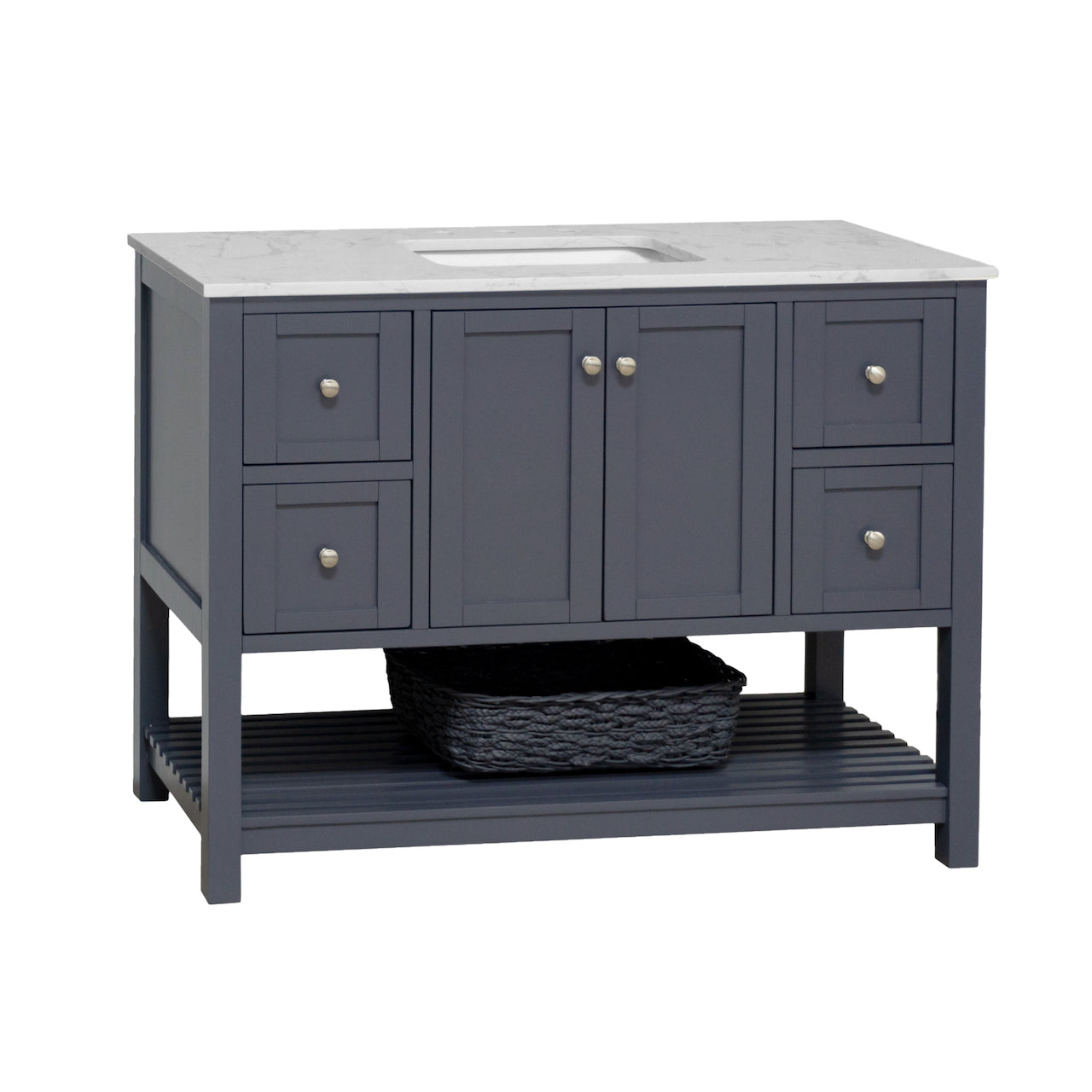 Lakeshore 48-inch Bathroom Vanity with Sink & Engineered Carrara Top ...