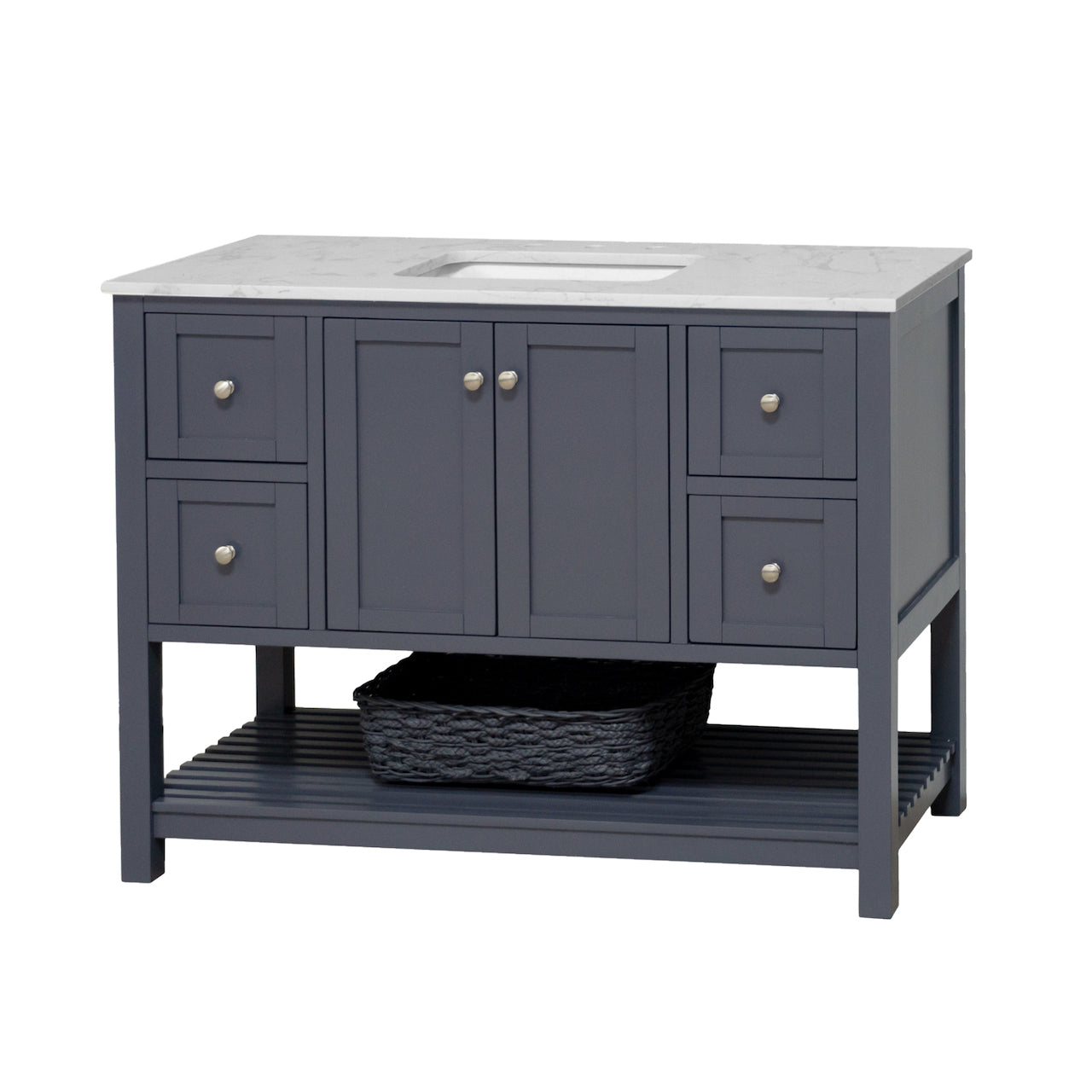 Lakeshore 48-inch Bathroom Vanity with Sink & Engineered Carrara Top ...