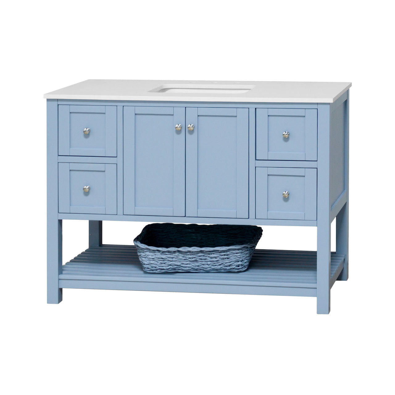 Lakeshore 48-inch Bathroom Vanity with Sink & Engineered White Top ...