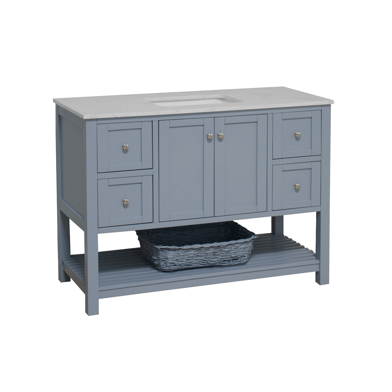 Lakeshore 48-inch Bathroom Vanity with Sink & Engineered Carrara Top ...