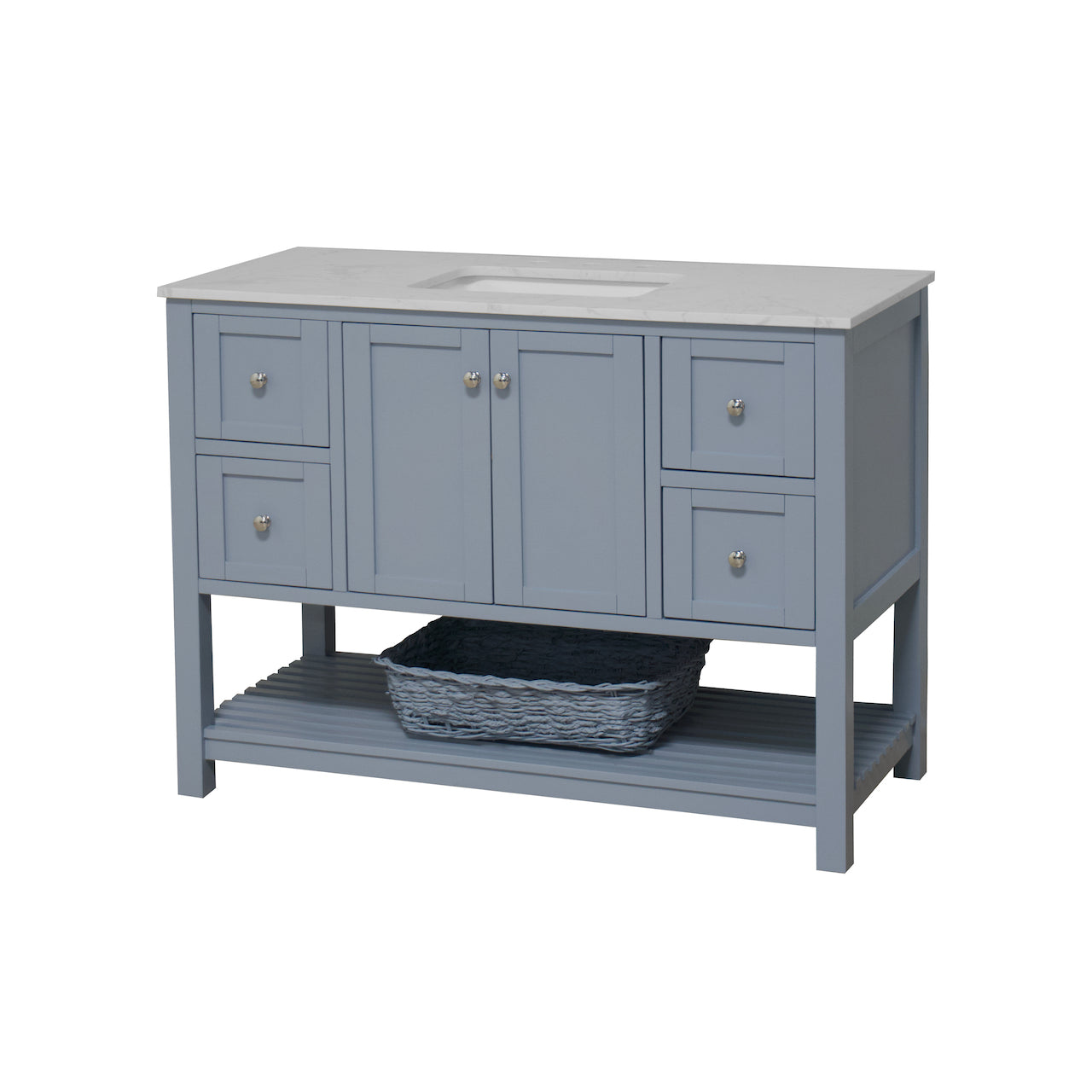 Lakeshore 48-inch Bathroom Vanity with Sink & Engineered Carrara Top ...