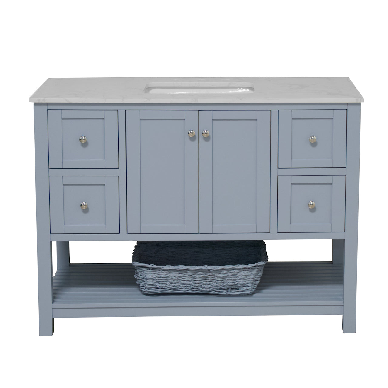 Lakeshore 48-inch Bathroom Vanity with Sink & Engineered Carrara Top ...