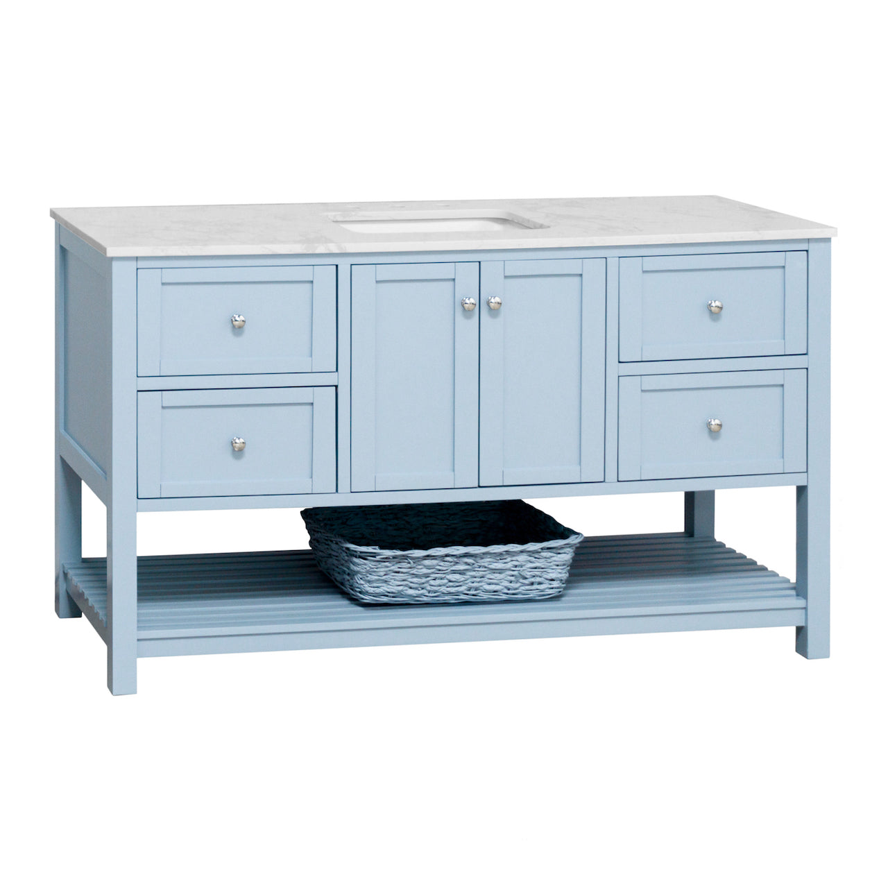 Lakeshore 60-inch Single Bathroom Vanity With Engineered Carrara Top 