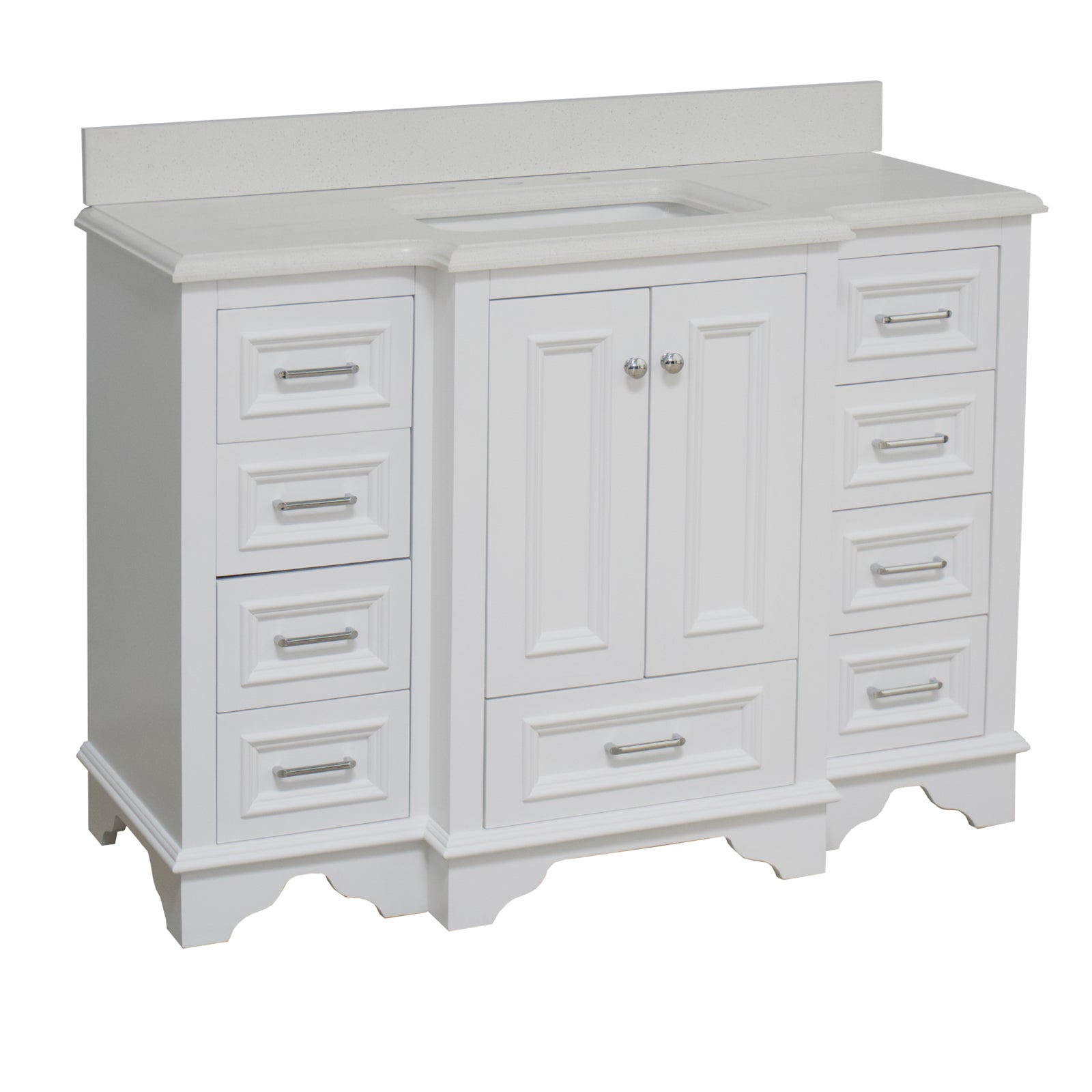 Nantucket 48" Traditional Bathroom Vanity With Quartz Top ...