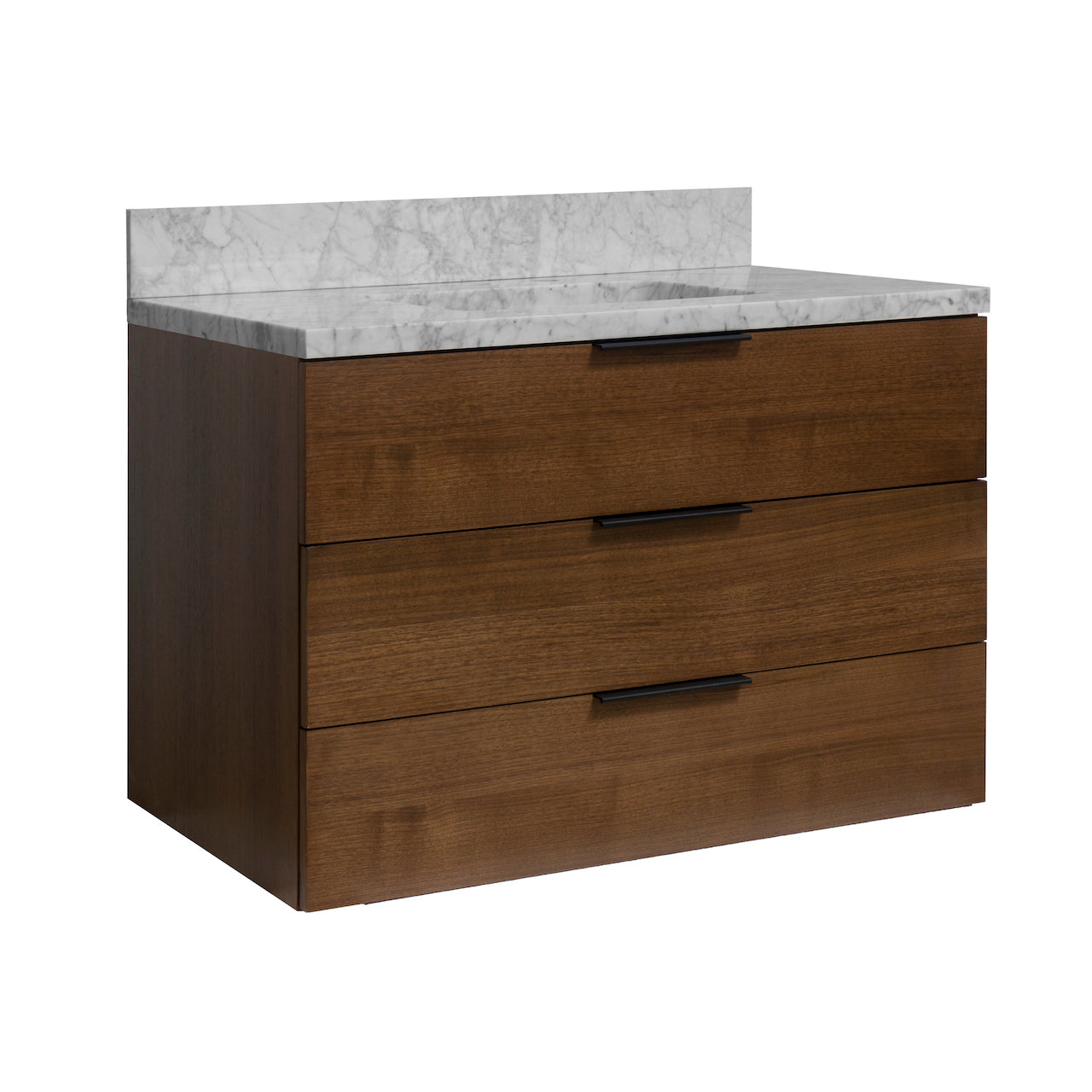 Oslo 36" Wall Mounted Floating Vanity Solid Wood Cabinet & Marble Top ...