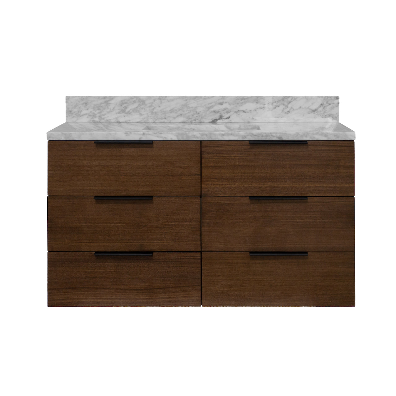 Oslo 42" Wall Mounted Floating Vanity Solid Wood Cabinet & Marble Top ...